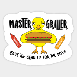 Master Griller Chick Funny Barbecue Design Sticker